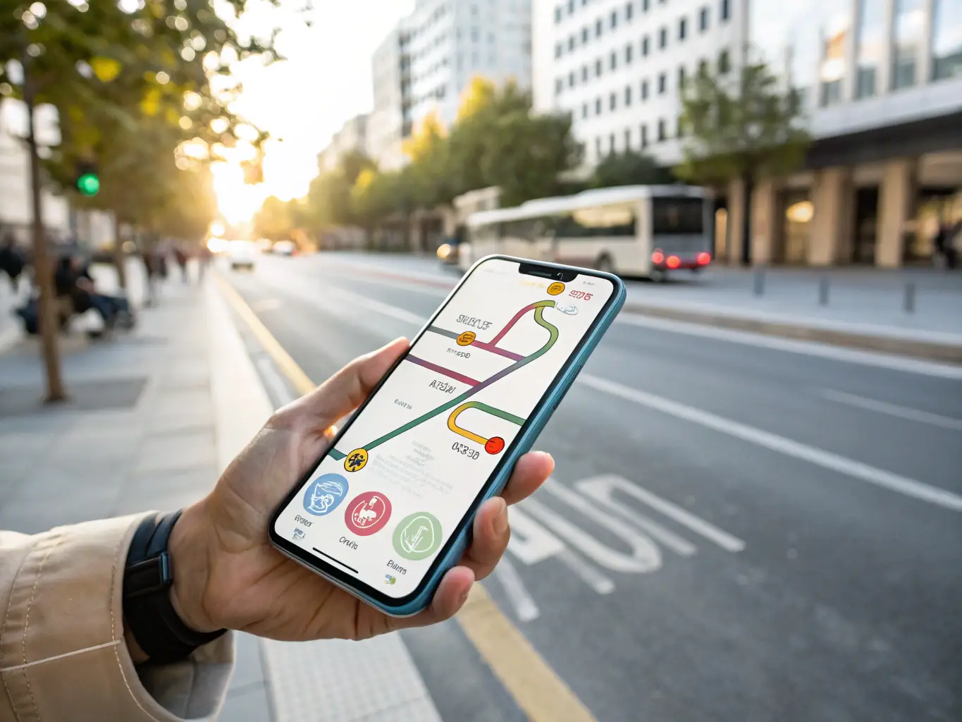 A mobile app interface showing citizen feedback and city notifications, representing UrbanSync Technology's Citizen Engagement Platforms.